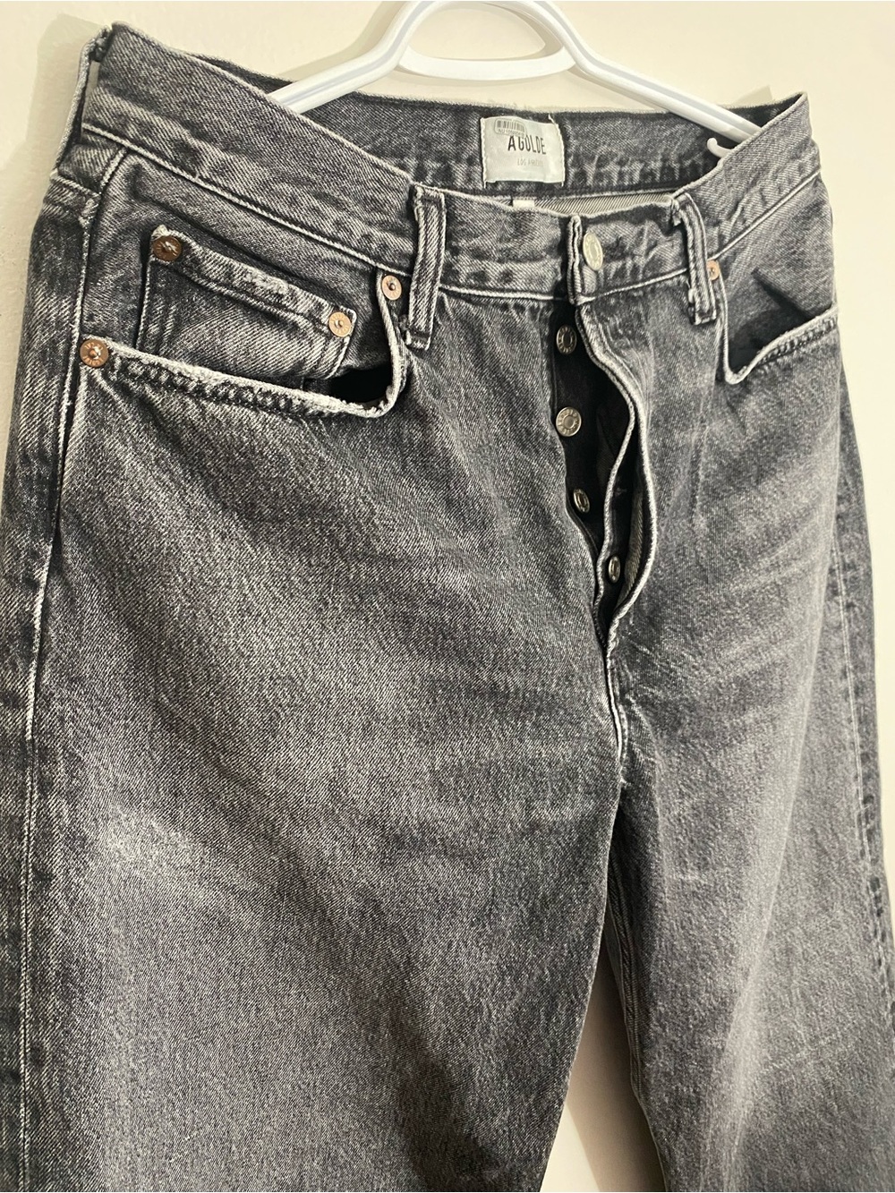 Agolde Low Slung Baggy Jeans in Washed Black size 28 - Picture 3 of 15